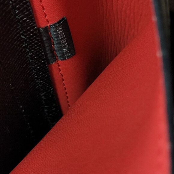 Prada Saffiano Women's 2 Tone Red And Black Large Double Tote Bag - Picture 15 of 15